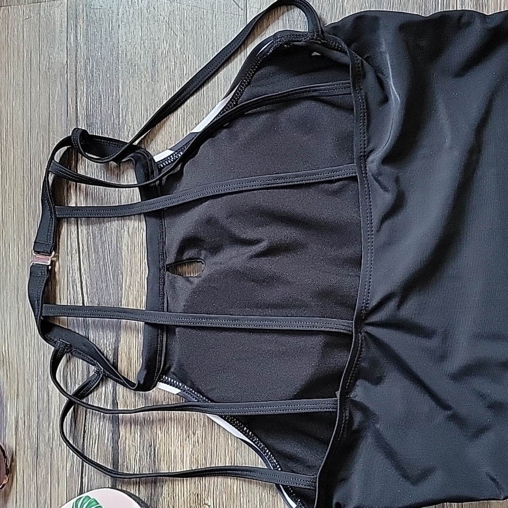 Black & White Mesh One Piece Swim - Picture 6 of 12